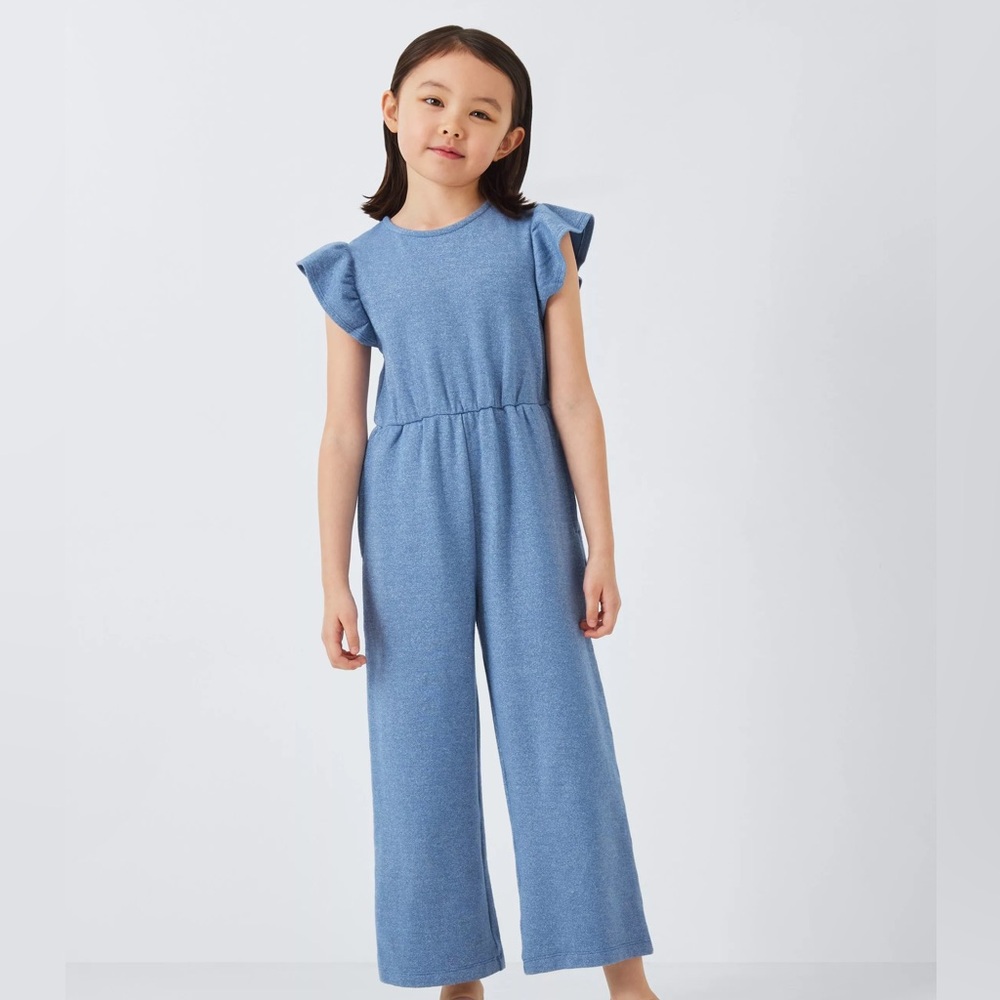UNIQLO Girls Blue Flower Jumpsuit Overall Dress Size 9-10 barely worn